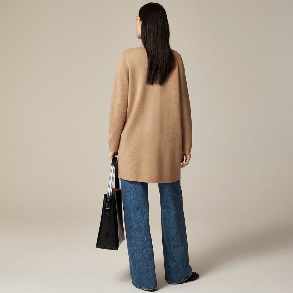 J. Crew Juliette collarless sweater-blazer Size M in heather khaki - Picture 3 of 8